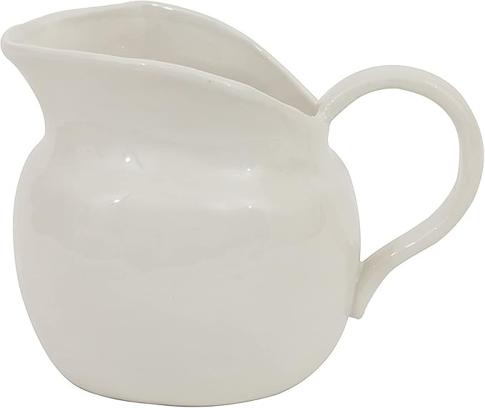 Creative Co-Op White Stoneware Pitcher | Amazon (US)