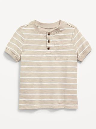 Printed Unisex Short-Sleeve Pocket Henley T-Shirt for Toddler | Old Navy (CA)