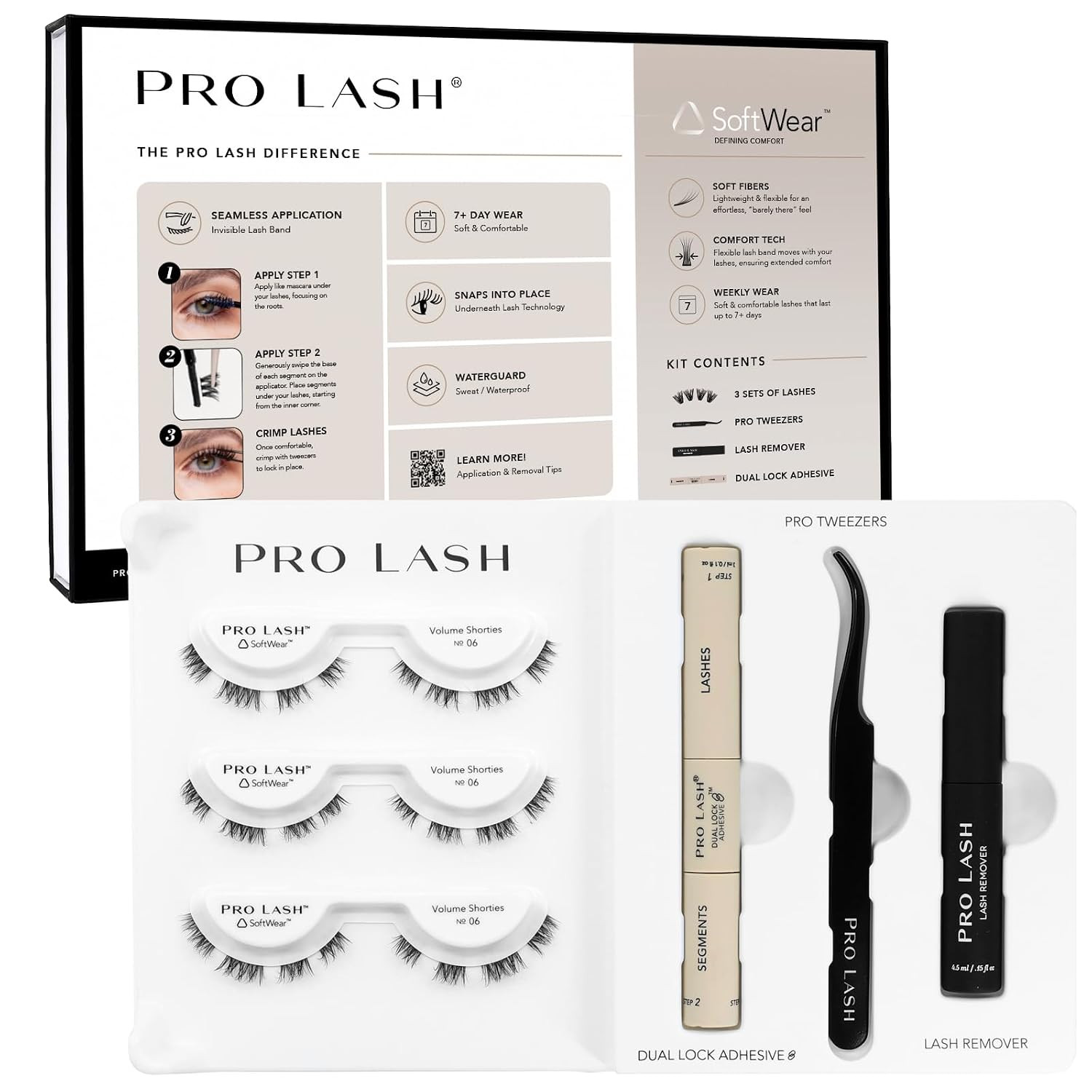 Pro Lash SoftWear Starter Lash Cluster Kit, Volume Shorties No. 06 Black | Amazon (US)