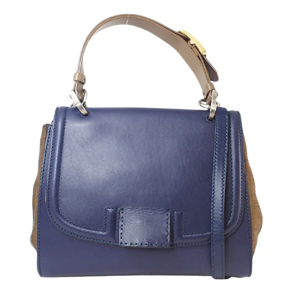 Silvana leather handbag Fendi Navy in Leather - 28360956 | Vestiaire Collective (Global)