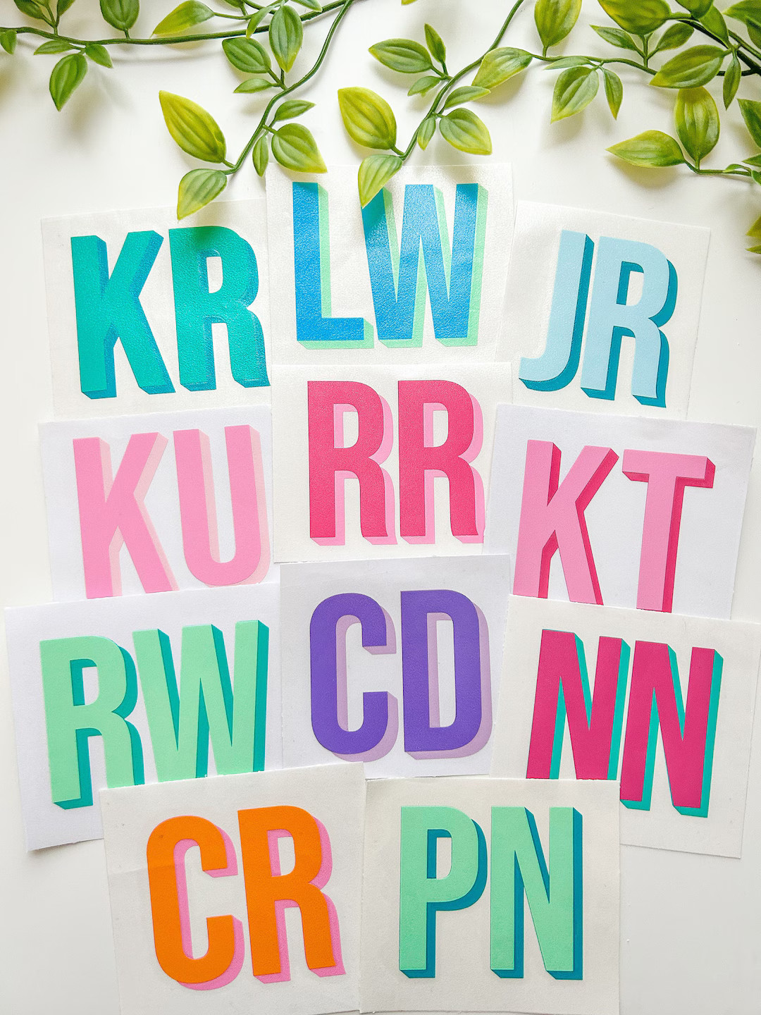 Double Layer Monogram Sticker 3D Shadow Initial Letters Vinyl Decal Custom 1 2 or 3 Letters Initi... | Etsy (US)