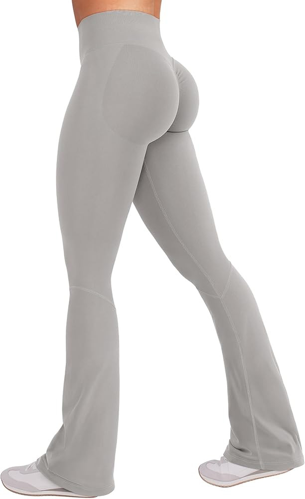 VOYJOY Women Mini Flared Leggings Hidden Scrunch Gym Pants Impact Seamless Workout Butt Lift Comp... | Amazon (US)