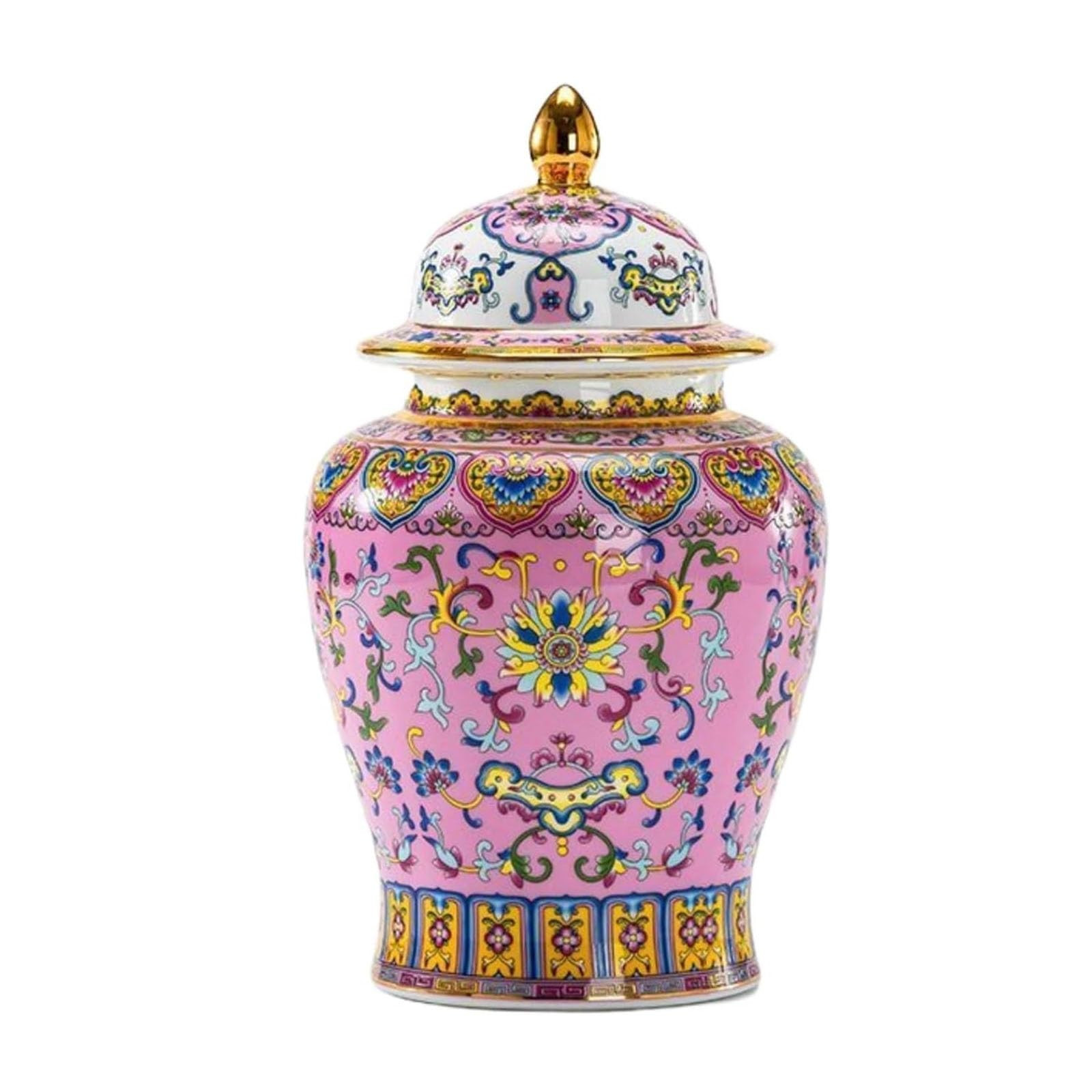 Ceramic Ginger Jar for Home Decor, Modern Chinese Accent Enamel Porcelain Jar Vase with Lid, Smal... | Amazon (US)
