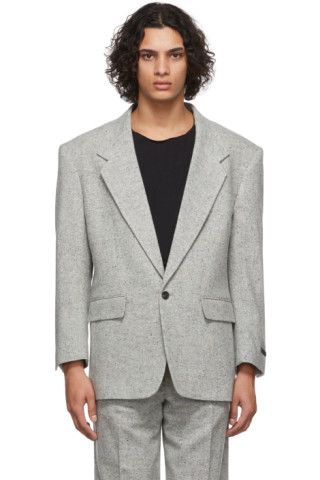 Grey Wool Blazer | SSENSE