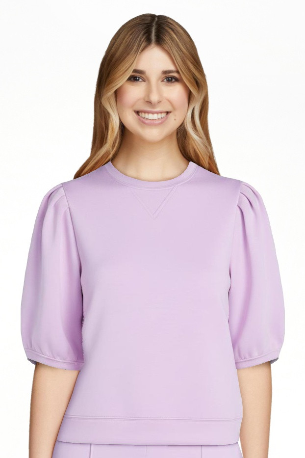 Scoop Women's and Women's Plus New Scubaknit Pleated Sleeve Top, Sizes XS-4X | Walmart (US)