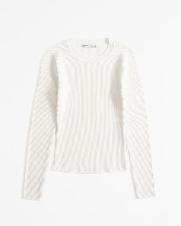Women's Long-Sleeve Ottoman Crew Top | Women's Up To 30% Off Select Styles | Abercrombie.com | Abercrombie & Fitch (US)