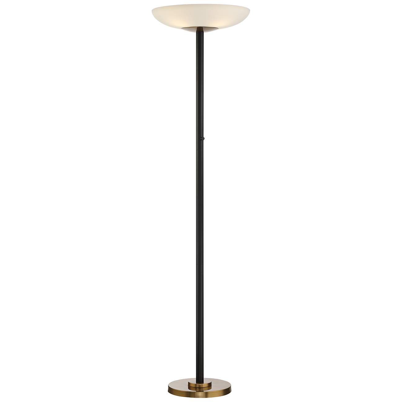 Possini Euro Meridian Light Blaster™ Black and Brass Torchiere Lamp | Lamps Plus