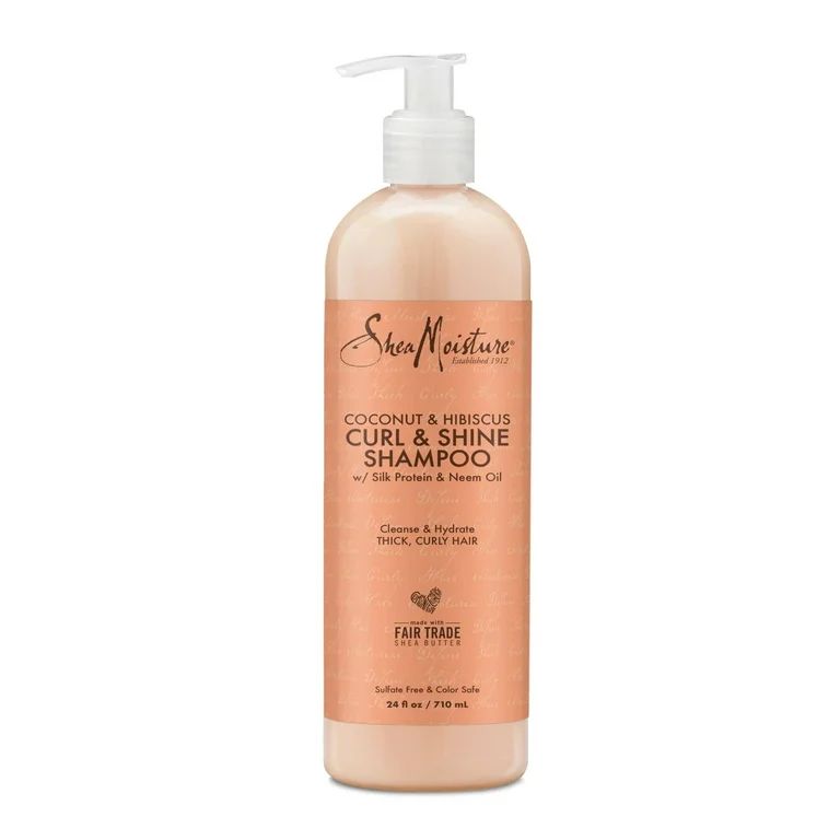 SheaMoisture Curl and Shine Daily Shampoo, Coconut and Hibiscus, 24 fl oz - Walmart.com | Walmart (US)