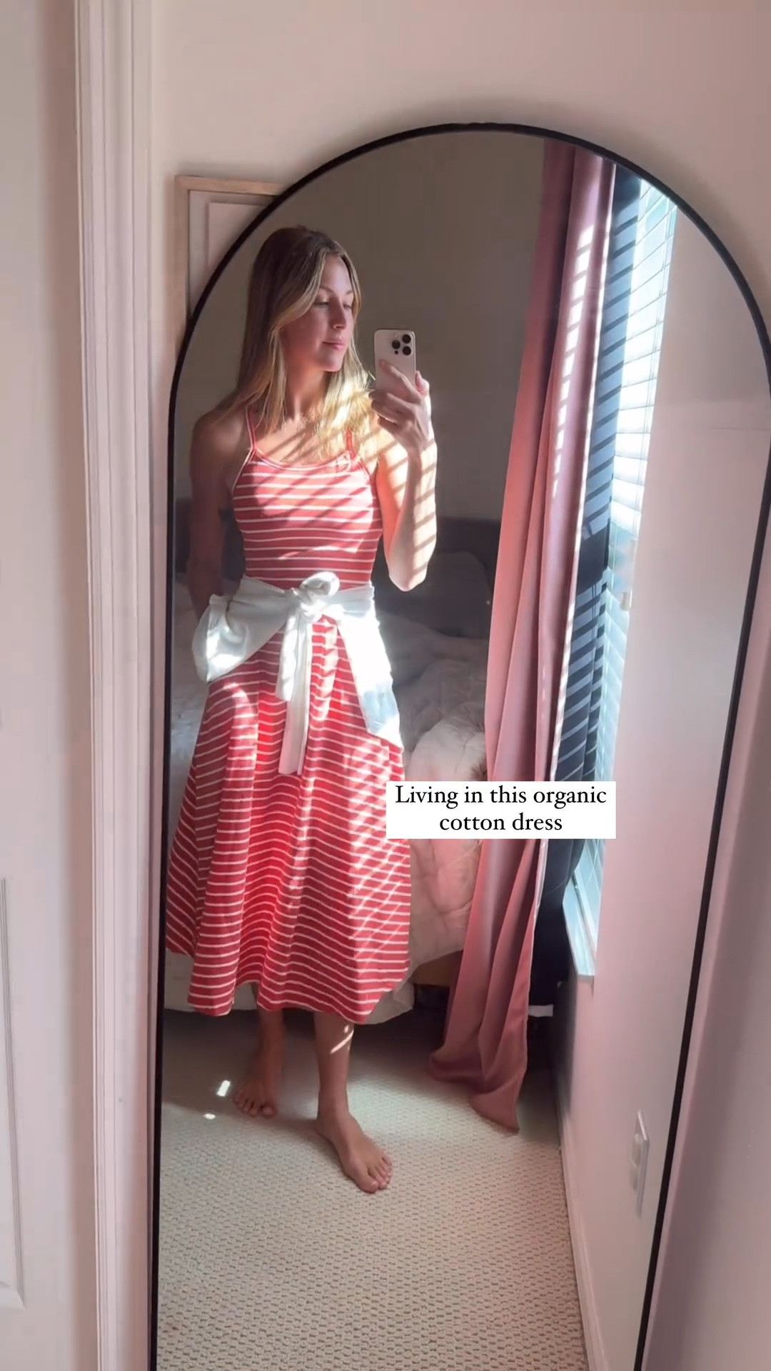 Absolute favorite 100% organic cotton dress. Love this instead of leggings or athletic shorts. So functional & comfy. This pattern is out of stock but so many other cute ones (the polka dots 👀). I’m 5’6 and in an XS! 