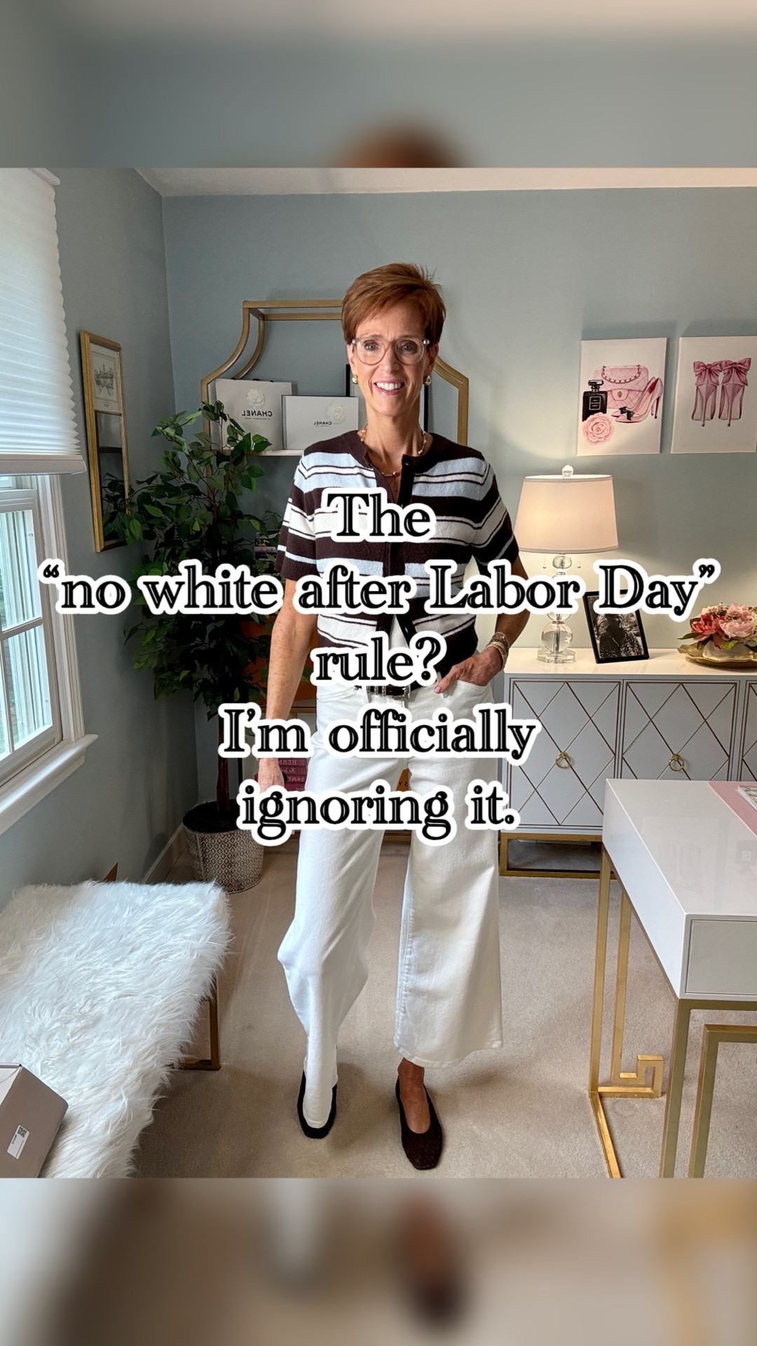 White jeans after Labor Day? Absolutely.

The easiest way I’ve found to take white jeans into fall is to stop styling them like summer. 

For this outfit, I paired my white jeans with a brown, cream and light blue striped cardigan, a brown suede belt and brown suede woven flats. The warmer colors and textures completely change the feel of the white denim.

And that’s exactly why I’m not packing mine away anytime soon.

If you’re looking for wearable fall outfit ideas and classic everyday style for women over 40, follow along — that’s what you’ll find here.

Tell me below: are you TEAM WHITE JEANS AFTER LABOR DAY or are you still following the old rule?

Save this outfit for fall, and send it to the friend who still thinks white jeans have an expiration date.

#WhiteJeansOutfit #FallOutfitIdeas #StyleOver40 #over50style

#LTKootd #LTKOver40 #LTKTall