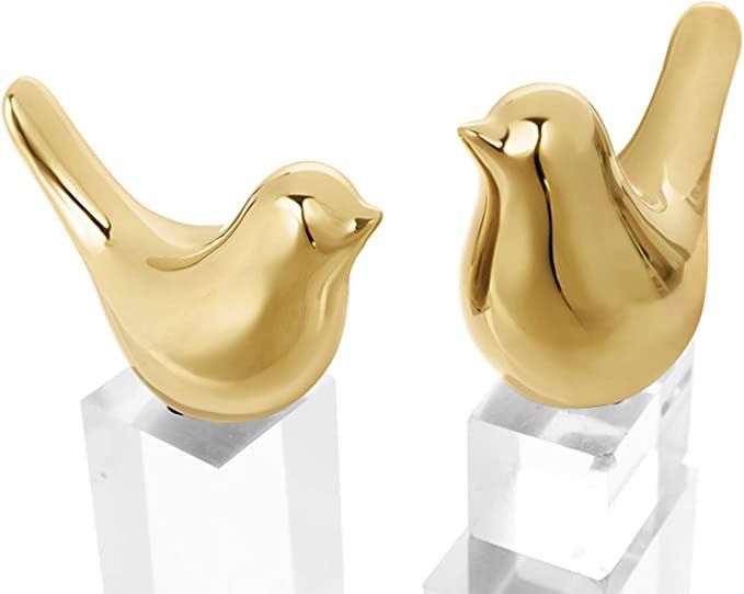 LACGO Brass Color Bird Statue Lifelike Gold Animal Sculpture Handicraft Modern Simple Style Art B... | Amazon (US)