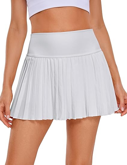 CRZ YOGA Women's High Waisted Pleated Tennis Skirts with Pockets Tummy Control Casual Liner Skort... | Amazon (US)