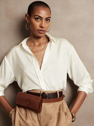 SILKY OVERSIZED SHIRT | Banana Republic Factory