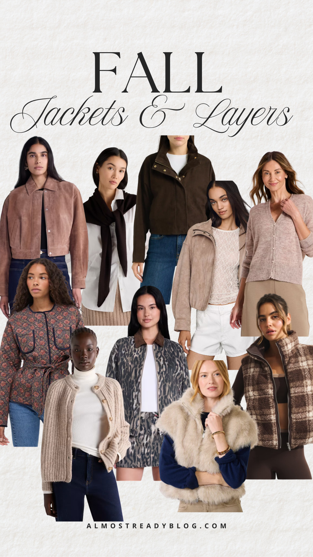 A chic mix of fall jackets and layering pieces in suede, knits, prints, and cozy textures.

fall jackets, fall layers, suede jacket, cozy layers, fall fashion, chic fall layers, women’s fall jackets, fall layering pieces, transitional fall style, casual fall outfits, cardigan, scarf, cozy style, faux fur vest

#LTKOver40