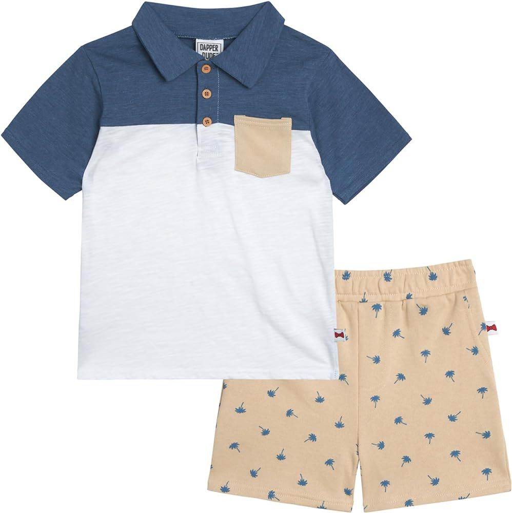 Toddler Boys' Shorts Set - 2 Piece Polo or Henley Shirt and Shorts - Cute Matching Spring Outfit ... | Amazon (US)