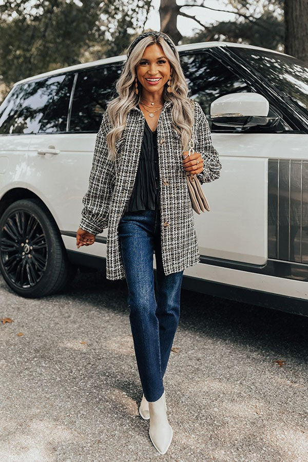 Everyday Rumors Tweed Coat | Impressions Online Boutique