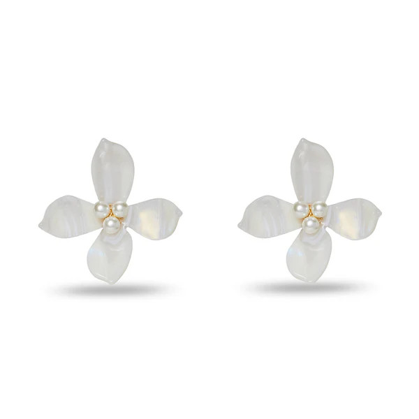 MOTHER OF PEARL OLEANDER EARRINGS | LELE SADOUGHI