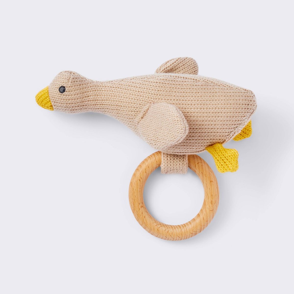 Knit Rattle on Wood Ring - Goose - Cloud Island™ | Target