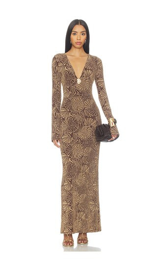 Show Me Your Mumu Lopez Dress in Brown,Metallic Gold. - size XS | Revolve Clothing (Global)
