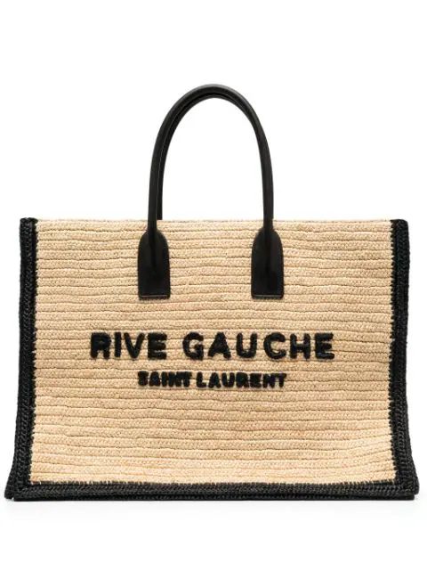 Rive Gauche raffia tote bag | Farfetch (UK)