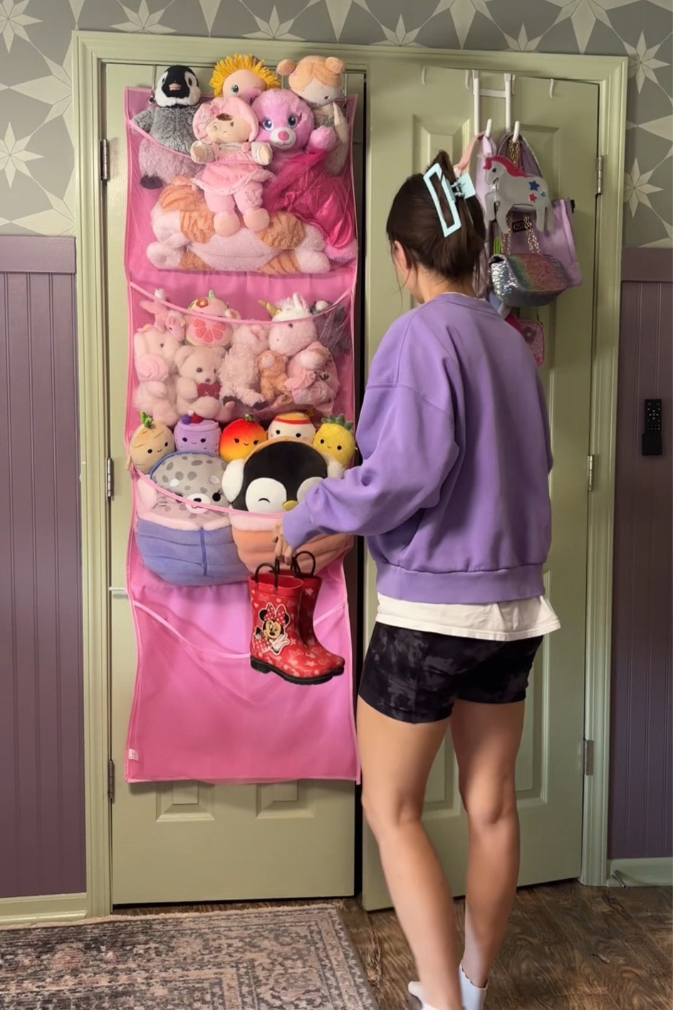 Over the door stuffed animal storage!