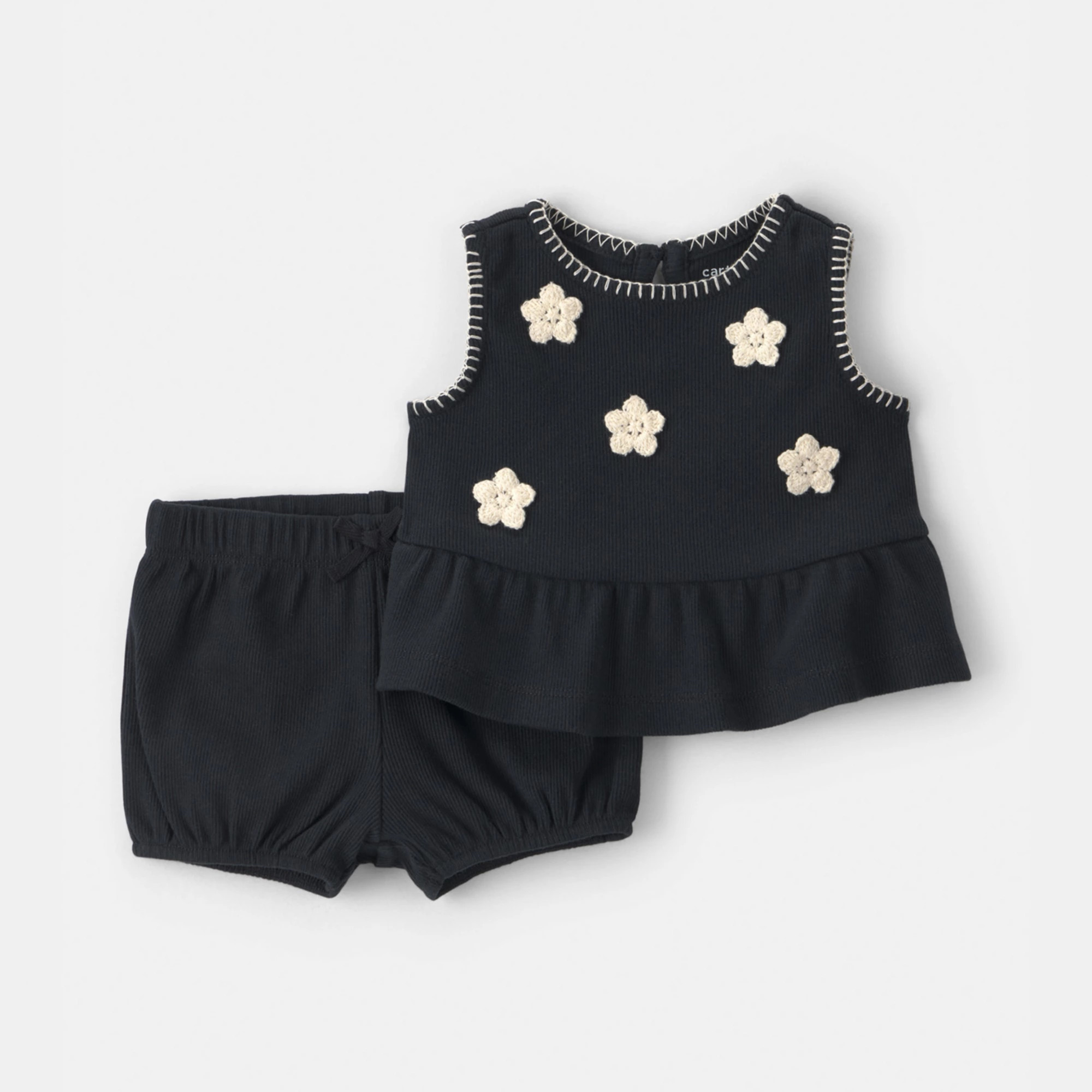 Baby Girl Carter's 2-Piece Floral Embroidered Top & Short Set | Kohl's