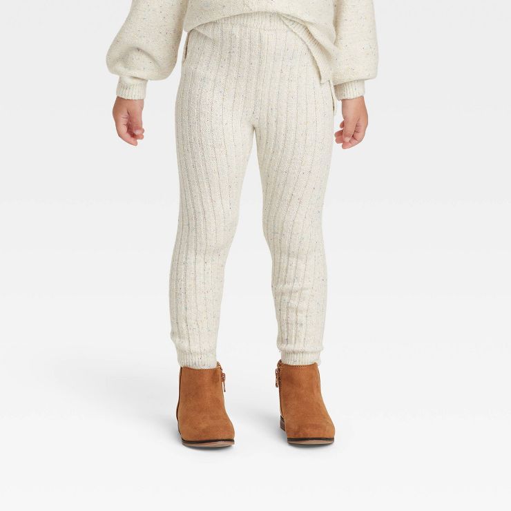 Toddler Girls' Solid Sweater Pull-On Leggings - Cat & Jack™ Cream | Target