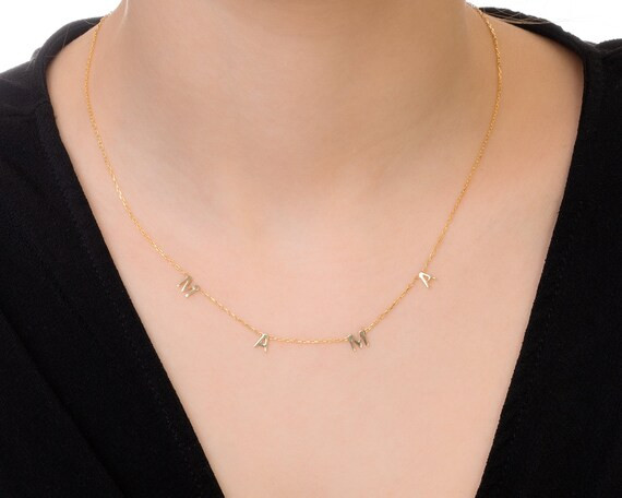 Mom Gift, Mama Necklace, Mother Necklace, Mother's Day Gifts, Mama Letter Necklace, Name Necklace... | Etsy (US)