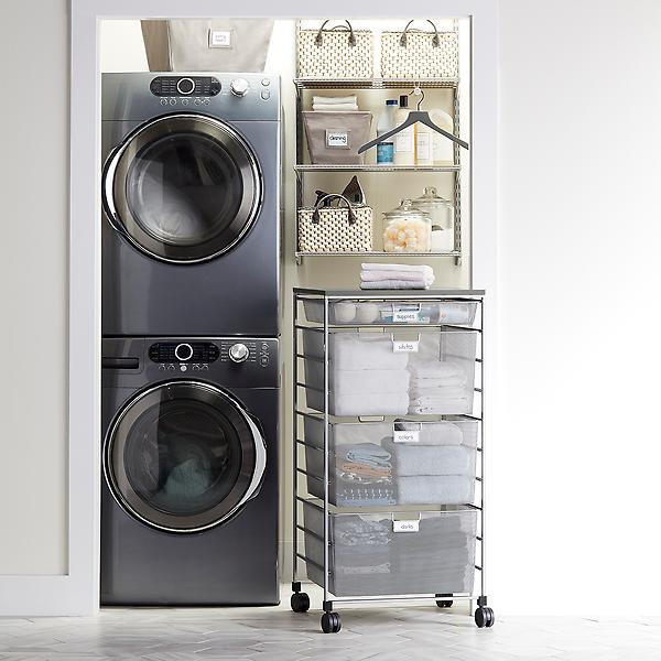 Elfa Classic 2' Platinum & Grey Shelving & Drawer Unit | The Container Store