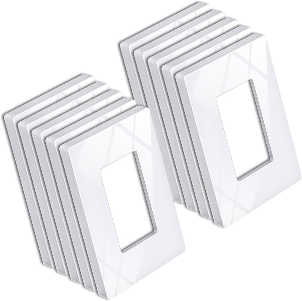 BESTTEN 10 Pack of 1-Gang Screwless Wall Plate, USWP6 Gloss Snow White Series, Decorator Outlet C... | Amazon (CA)