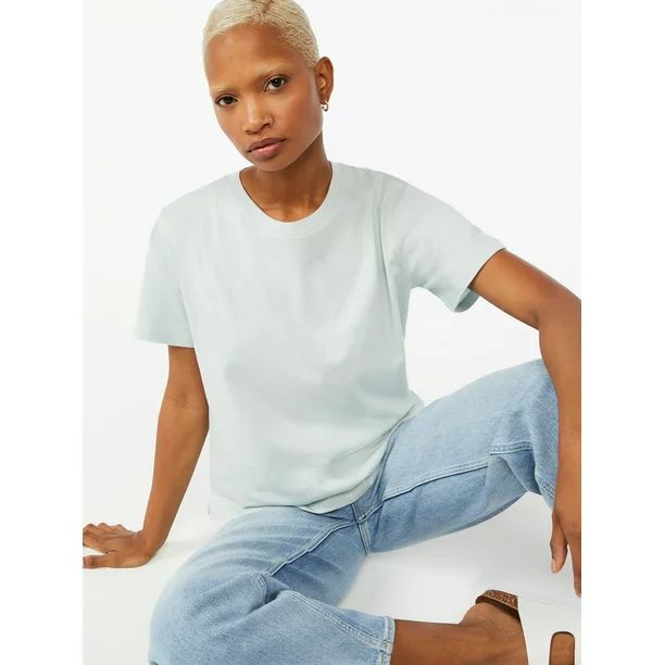 Free Assembly Women's Crop Box Tee with Short Sleeves - Walmart.com | Walmart (US)