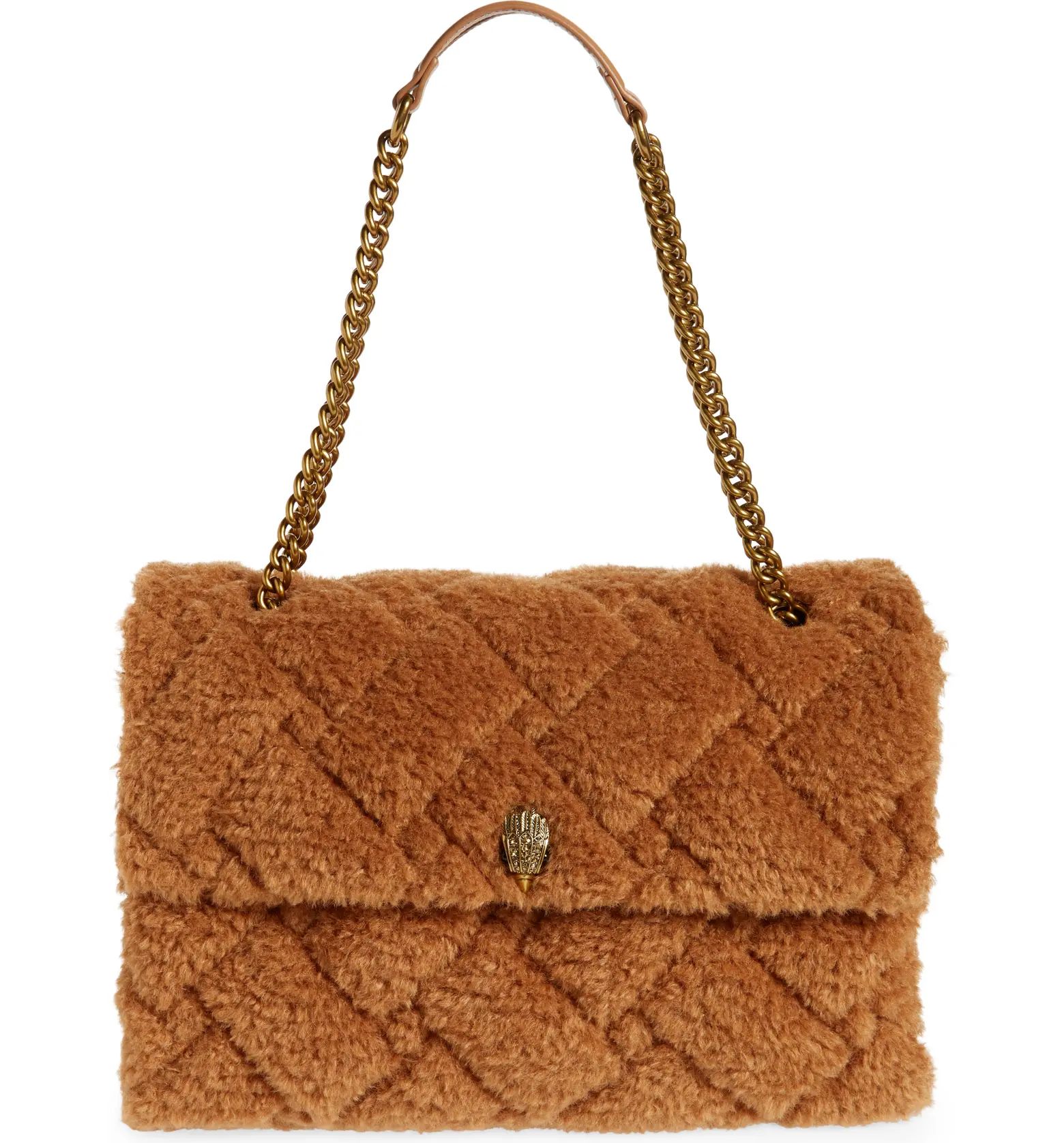 Kensington Soft XXL Leather Handbag with Faux Fur Trim | Nordstrom