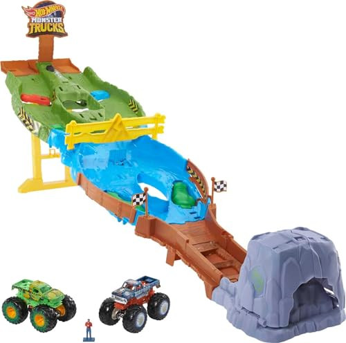 Hot Wheels Toy Monster Trucks Playset, Wreckin' Raceway with Bigfoot & Gunkster in 1:64 Scale, He... | Amazon (US)