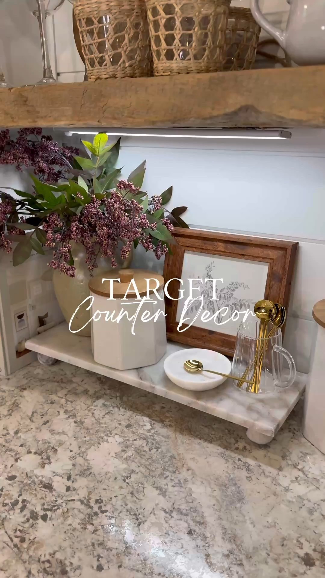 Target Counter Decor Edit

Follow @farmtotablecreations on Instagram for daily home finds & styling ideas.

I’m such a sucker for a pretty counter vignette, and these new Target pieces instantly elevated this little moment. The marble tray, canisters, and framed artwork are from Target and layer in so beautifully with pieces I already had. It’s such an easy way to refresh your counters and create a warm, collected look with minimal effort.

One Dusty plum stem used in vase.

#counterdecor #countertopdecor #countervignette #targethome #targetfinds #targetdecor #neutralhome #neutraldecor #homedetails #homeinspo #styledcounter #everydaydecor #simpledecor #modernneutral #homestyling #marbletray #decorativecanisters #counterstyle #homeaccents #target #amazonhome #mcgeeandco #studiomcgee



#LTKSaleAlert #LTKHome