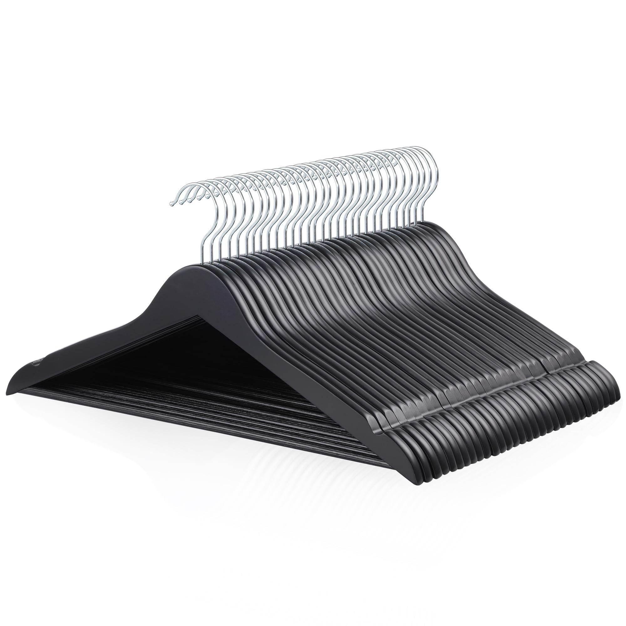 Amazon Basics Wood Suit Clothes Hangers, 30-Pack, Black | Amazon (US)