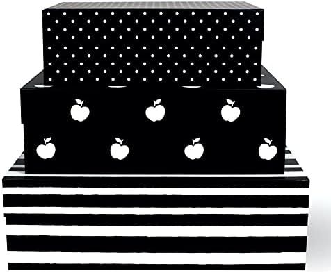 Kate Spade New York Black Decorative Storage Boxes with Lids, 3 Pack Sturdy Organizer Storage Bins,  | Amazon (US)