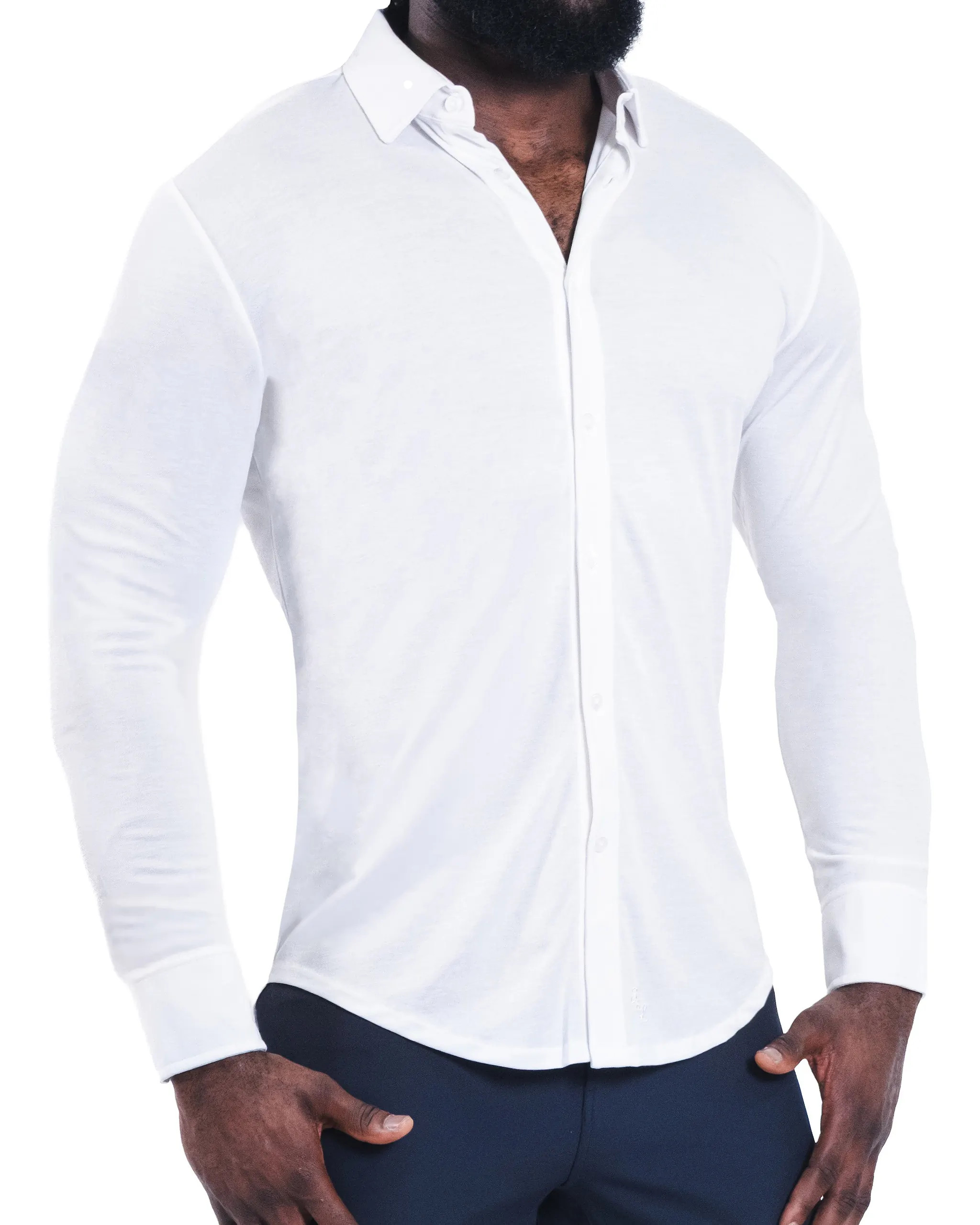 "The Mark" White Pique Button Down | State and Liberty (US)