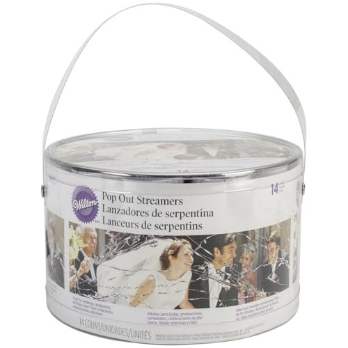 Simplicity 5073740001 No-Mess Pop Out Wedding Send Off Streamer Tubes, Silver, 4.2"H, 14pcs | Amazon (US)