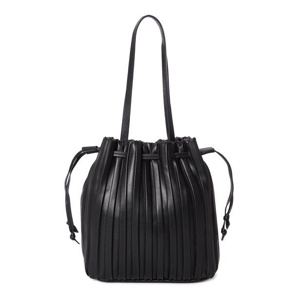 Time & Tru Women's Pleated Bucket Handbag | Walmart (US)