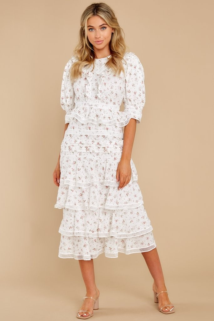 The Right Idea White Floral Print Maxi Dress | Red Dress 