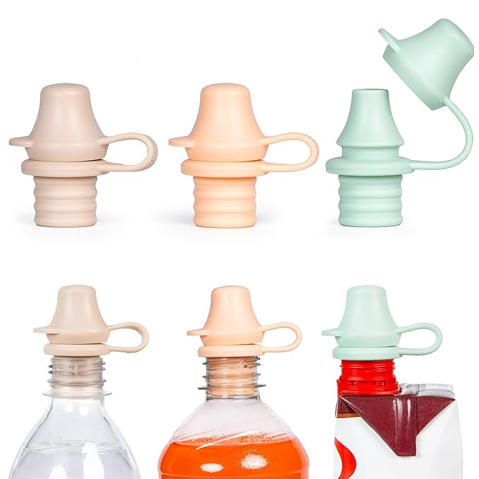 Original Water Bottle Topper for Toddlers – 100% Silicone Sippy Top Spout with Protective Cap M... | Amazon (US)