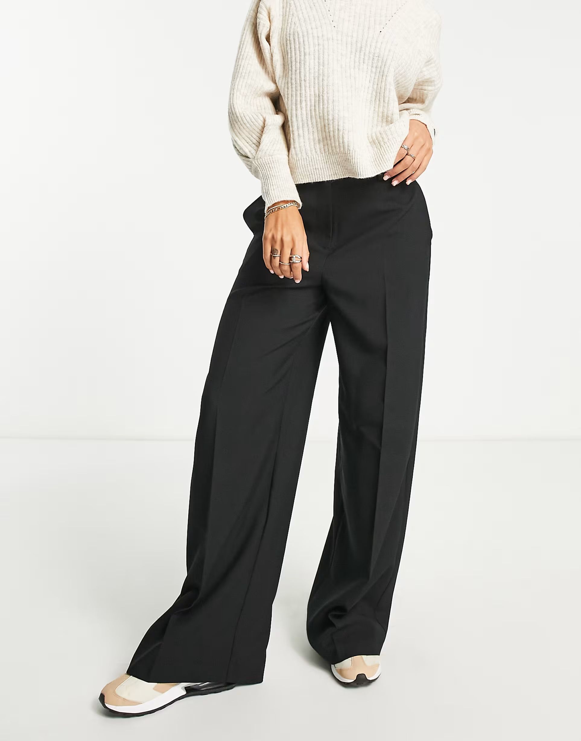 ASOS DESIGN wide leg trouser in black | ASOS (Global)