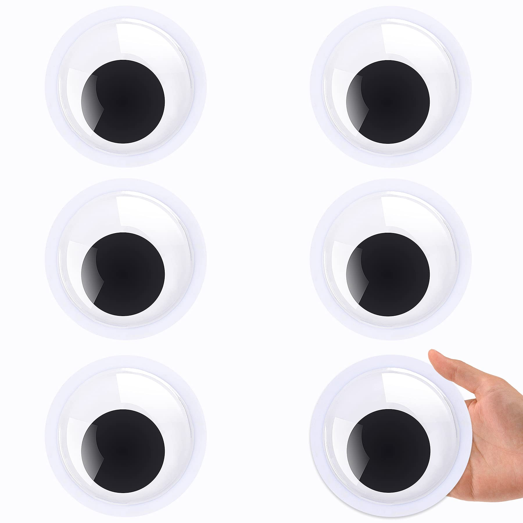 6 Pieces 4 Inches Googly Google Eyes Self Adhesive Googlie Craft Wiggle Eyes | Amazon (US)