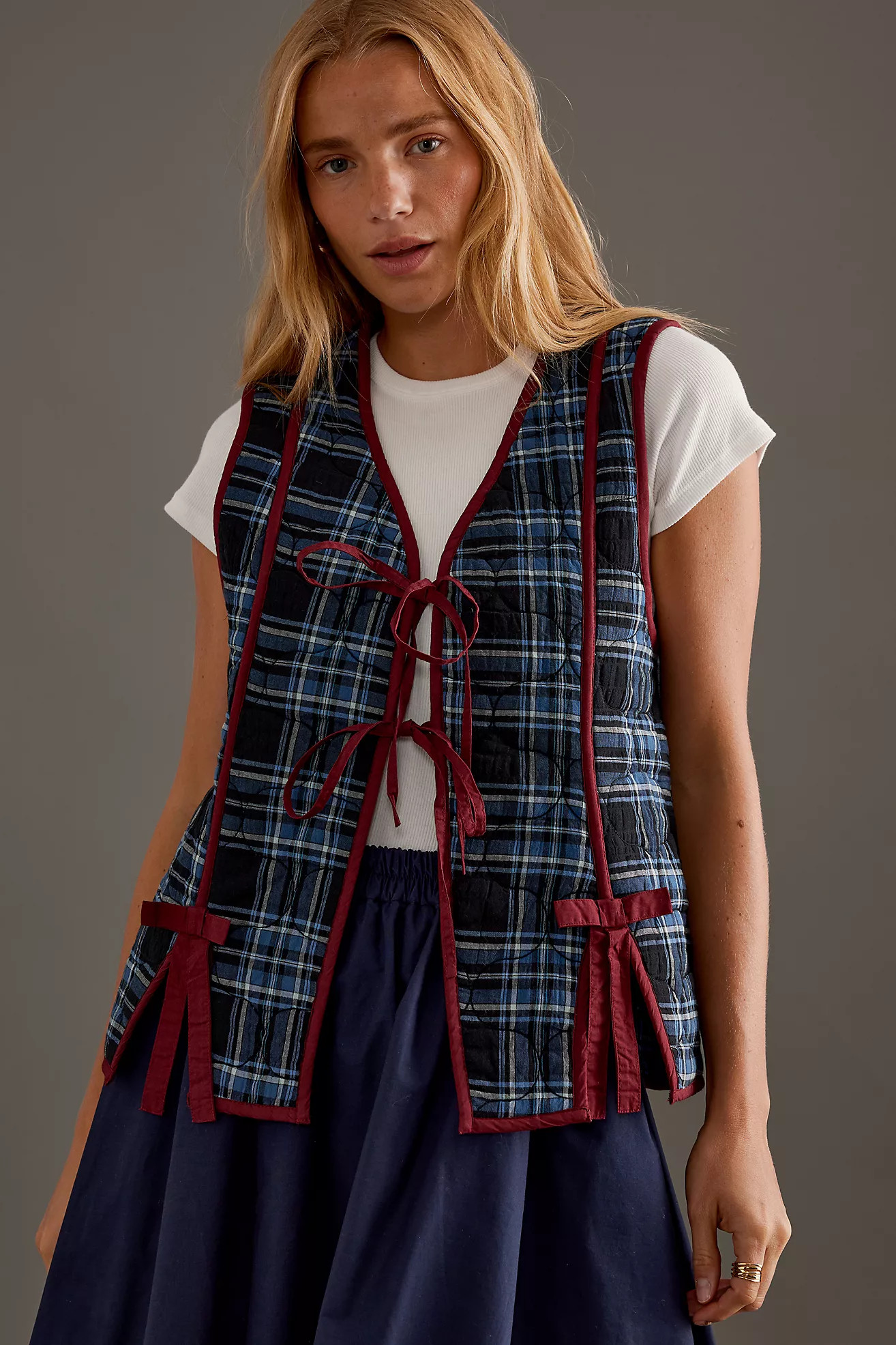 Damson Madder Alva Bow Gilet | Anthropologie (UK)