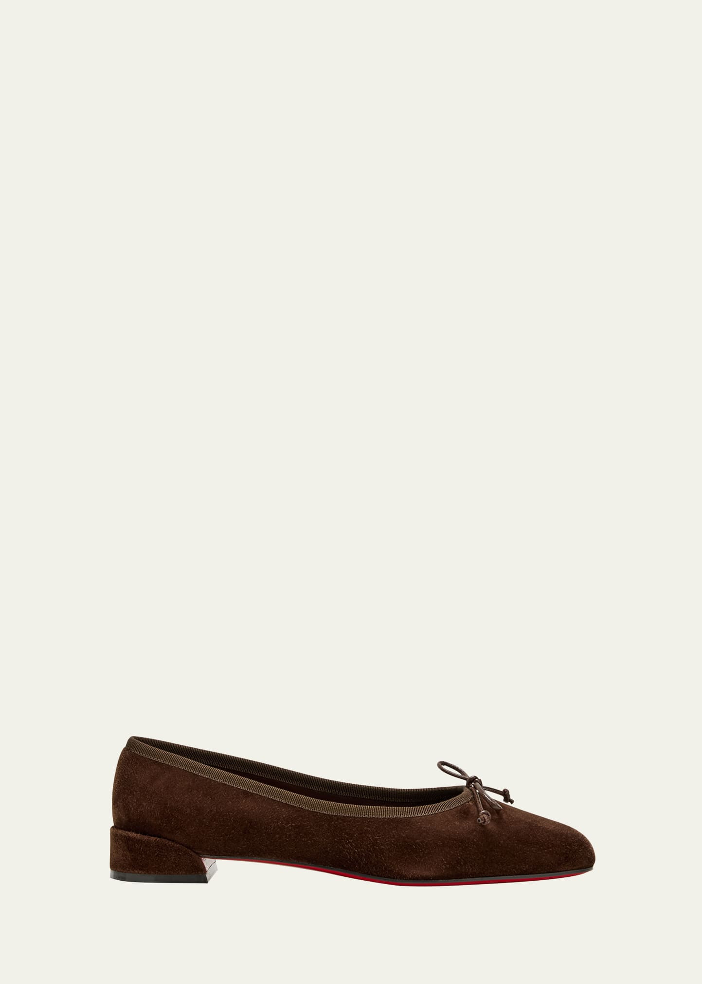 Christian Louboutin Sweetie Suede Bow Red Sole Ballerina Flats | Bergdorf Goodman