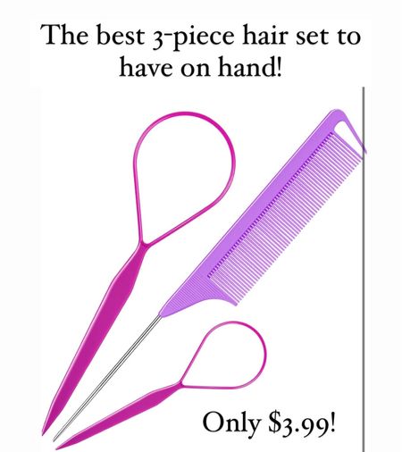 This is one hair set that you should have on hand at home you get two topsy tails… One big and one small. The large one you can use for thicker hairstyles, and the small one you can use for easy half of hairstyles. The small one is also great for really fine thin hair. And of course, my favorite comb! 

#LTKBeauty #LTKStyleTip