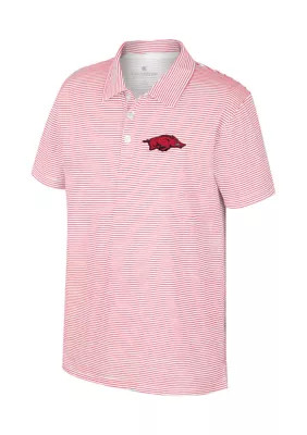 Colosseum Athletics Boys 8-20 NCAA Arkansas Razorbacks Feeder Stripe Polo Shirt | Belk