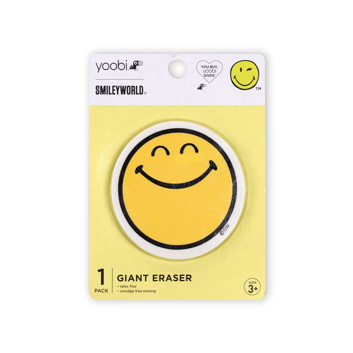 Yoobi SmileyWorld Eraser Giant Yellow Smiley | Target