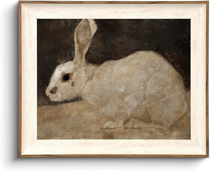 KISSFOX Framed Wall Art Vintage Wall Decor Easter Bunny Canvas Art Rabbit Pictures Farmhouse Anim... | Amazon (US)