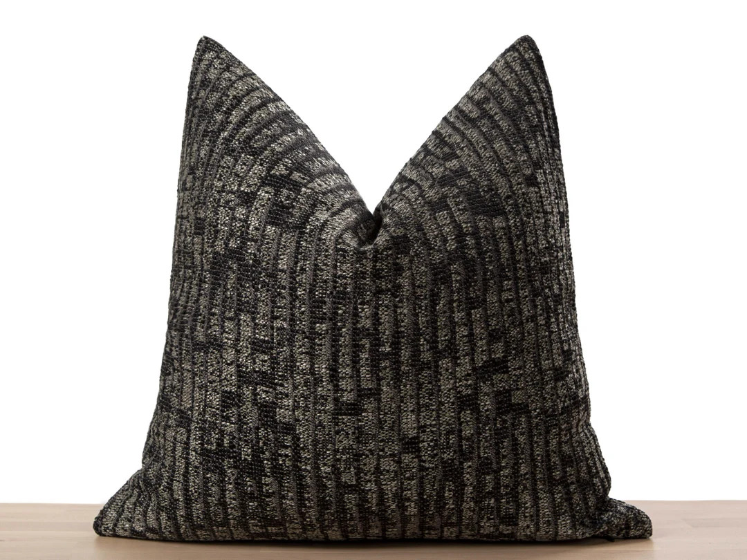 Brown and Black Pillow Cover Retro Pillow Cover Designer Throw Pillow Thick Soft Textured Woven F... | Etsy (US)